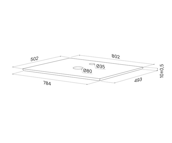 столешница IDDIS OPTIMA HOME 80